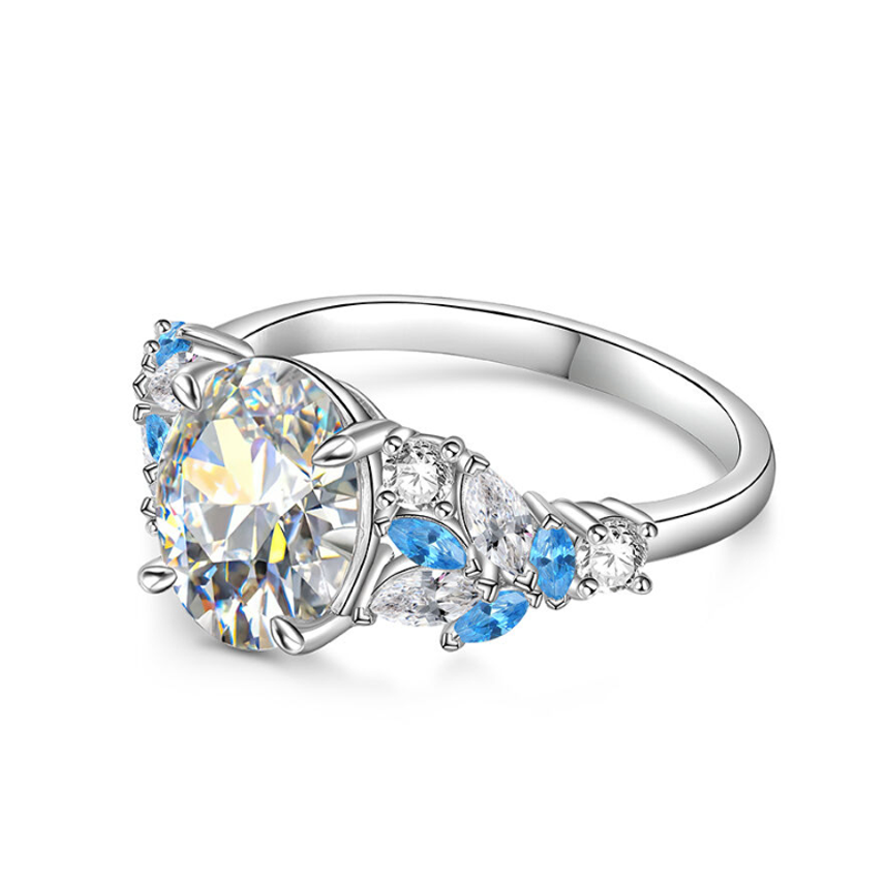 Bague de fiançailles gravée personnalisée en or vermeil pour femme-4