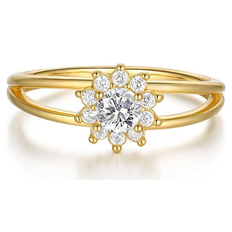 Gold Vermeil Moissanite Wildflowers Ring-1