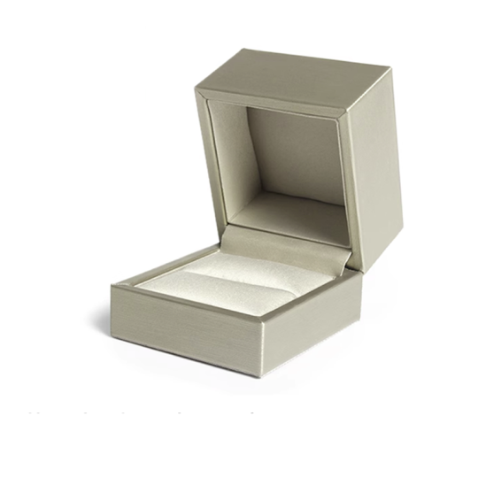 Boîte à bagues en cuir PU brossé doré, boîte d'emballage de bijoux, boîte de rangement de bijoux de qualité supérieure