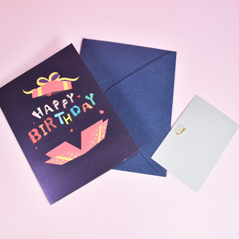 Tarjeta de felicitación de cumpleaños creativa en 3D para amigos y familiares-2