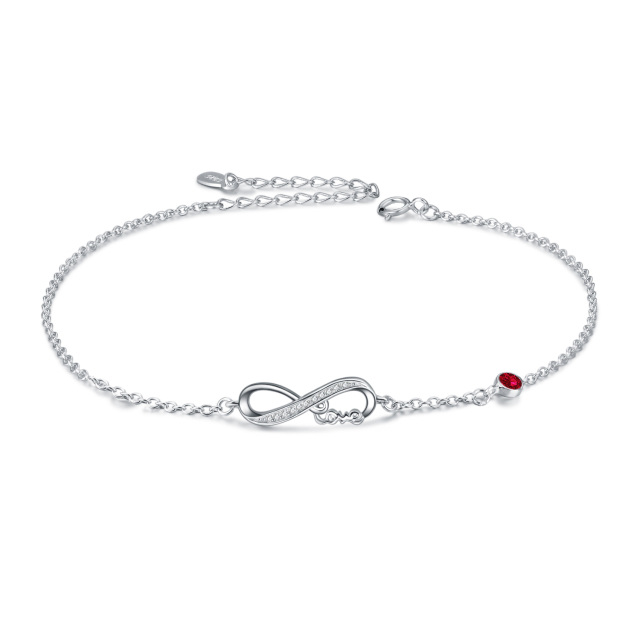 Infinity-Fußkettchen aus Sterlingsilber mit Kristall als Geschenk für Frauen-1