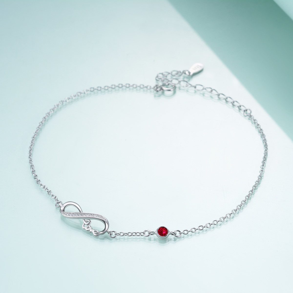 Cavigliera Infinity in argento sterling con cristallo come regalo per le donne-3