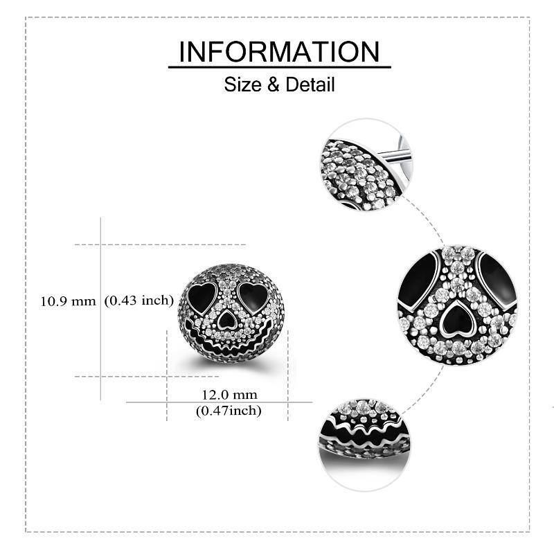 Sterling Silver Cubic Zirconia Skull Stud Earrings-5