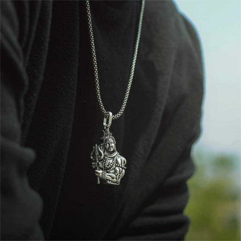 Pendentif Seigneur Shiva avec chaîne en argent ✨