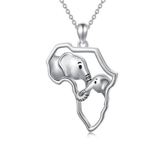 2 Lucky Afrikaanse kaart olifant 925 Sterling zilveren Charm Hangers ketting voor vrouwen