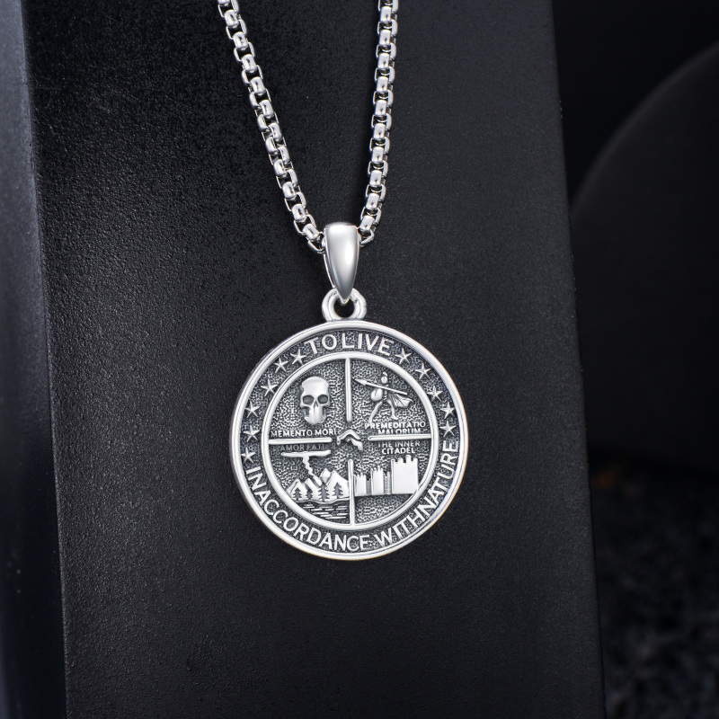 Memento Mori Necklace S925 Amor Fati Stoic Four Virtues Nature Jewelry Stoicism Gifts-4