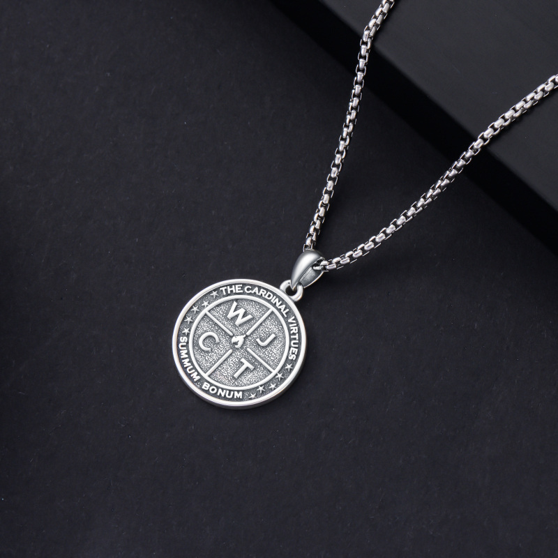 Memento Mori Necklace S925 Amor Fati Stoic Four Virtues Nature Jewelry Stoicism Gifts-5