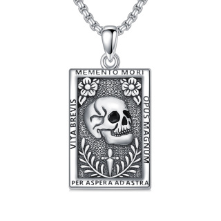Memento Mori Necklace 925 Sterling Silver Skull Necklace Stoic Jewelry Stoicism Gifts-13