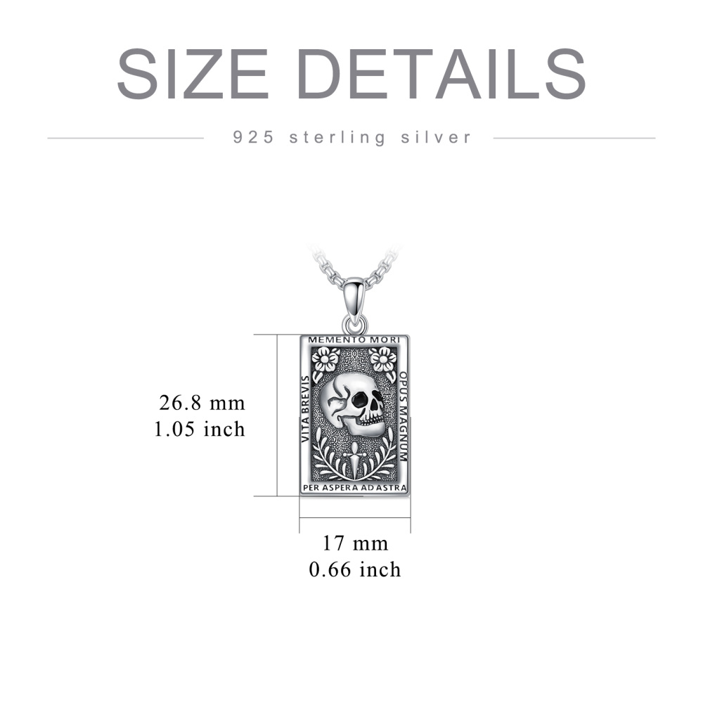 Collana Memento Mori Collana con teschio in argento sterling 925 Gioielli stoici Regali stoicismo-6