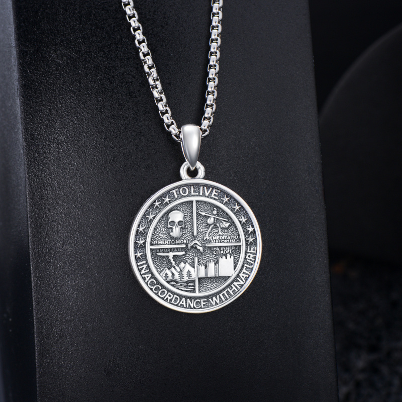 Memento Mori Necklace S925 Amor Fati Stoic Four Virtues Nature Jewelry Stoicism Gifts-4