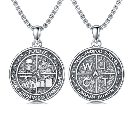 Memento Mori Necklace S925 Amor Fati Stoic Four Virtues Nature Jewelry Stoicism Gifts