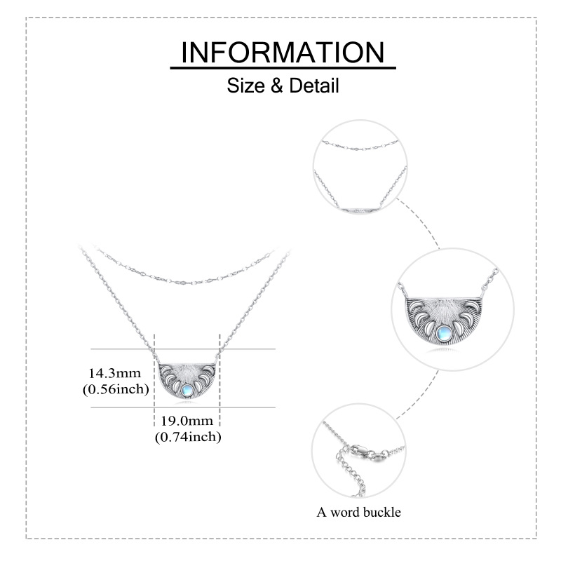 Collana a strati con pietra di luna in argento sterling per donna-5