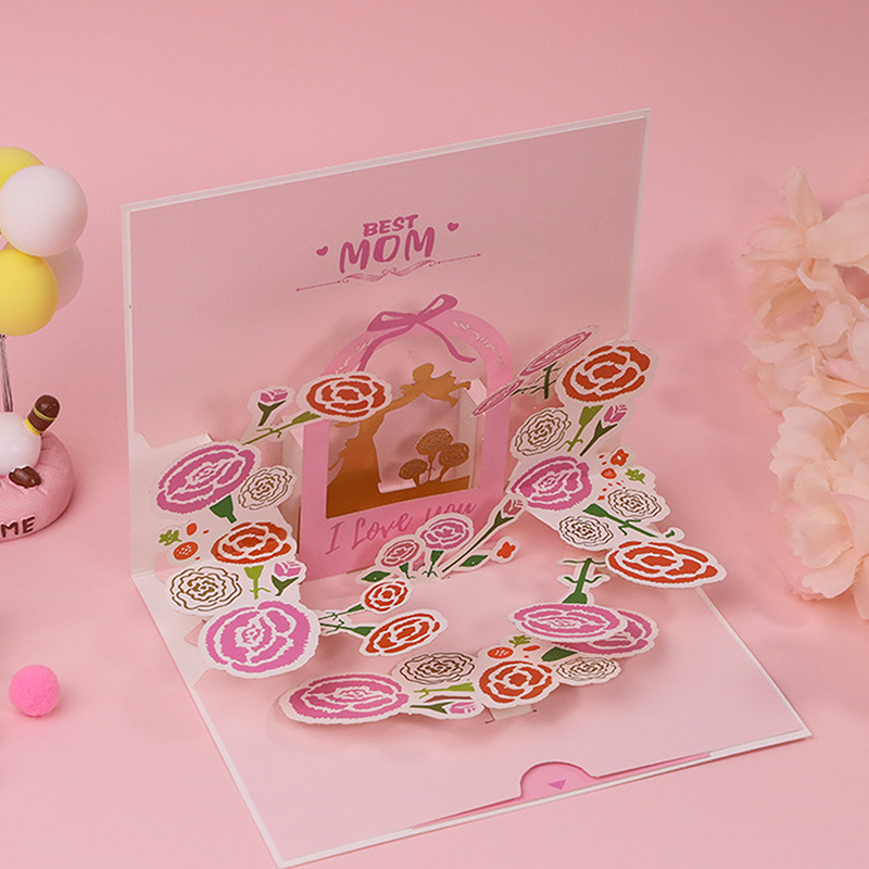 Mother's Day Best Mom 3D Greeting Card for Mom-3