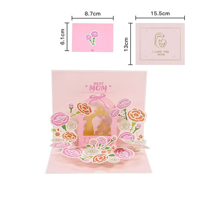 Mother's Day Best Mom 3D Greeting Card for Mom-4