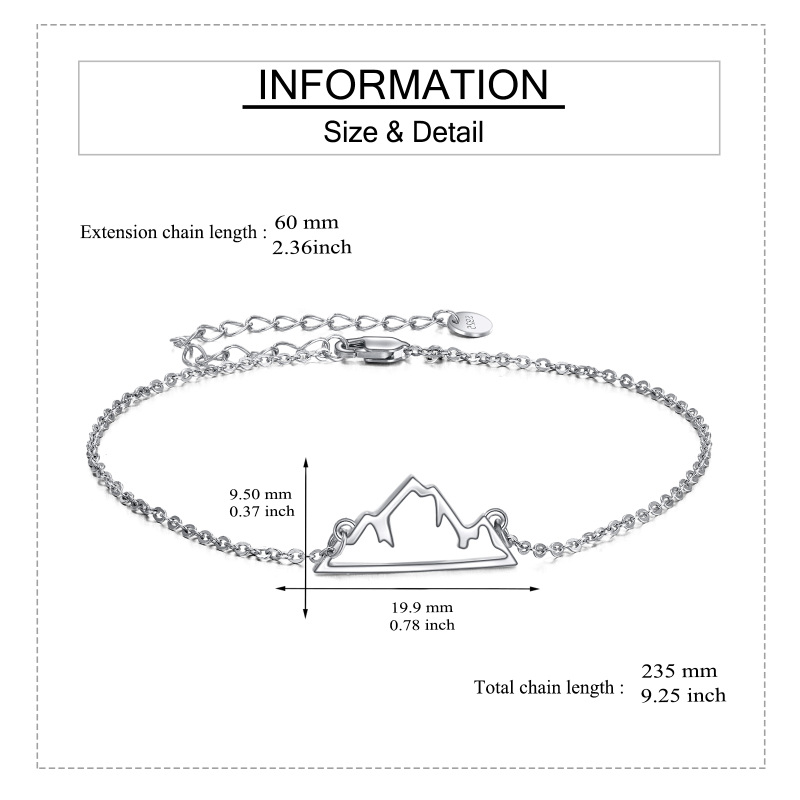 Sterling Silver Mountains Charm Bracelet-5