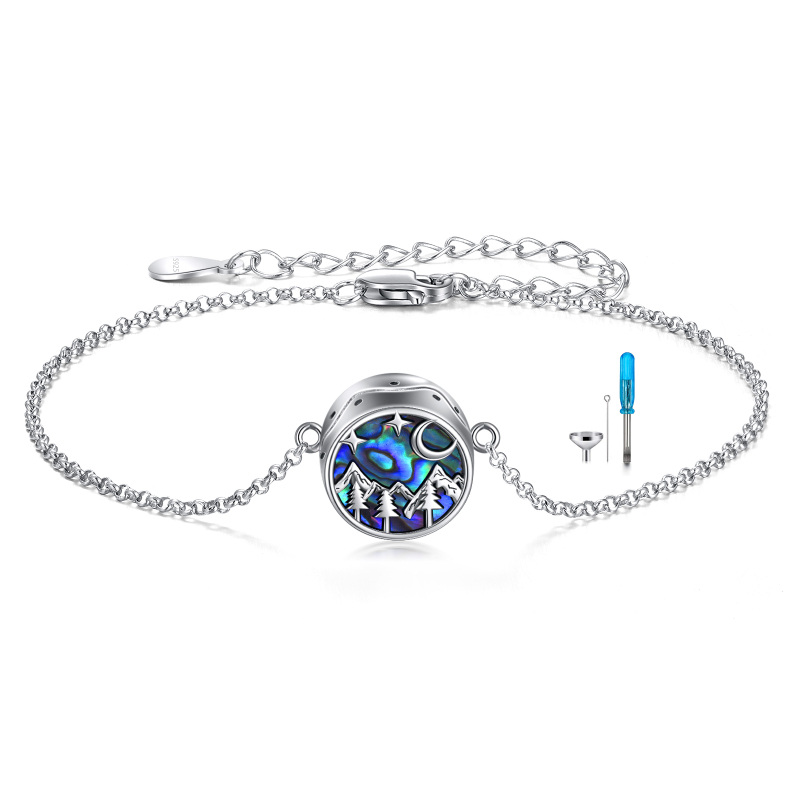 Pulsera de urna Mountain Range, joyería de cremación de concha de abulón para cenizas para mujeres-1