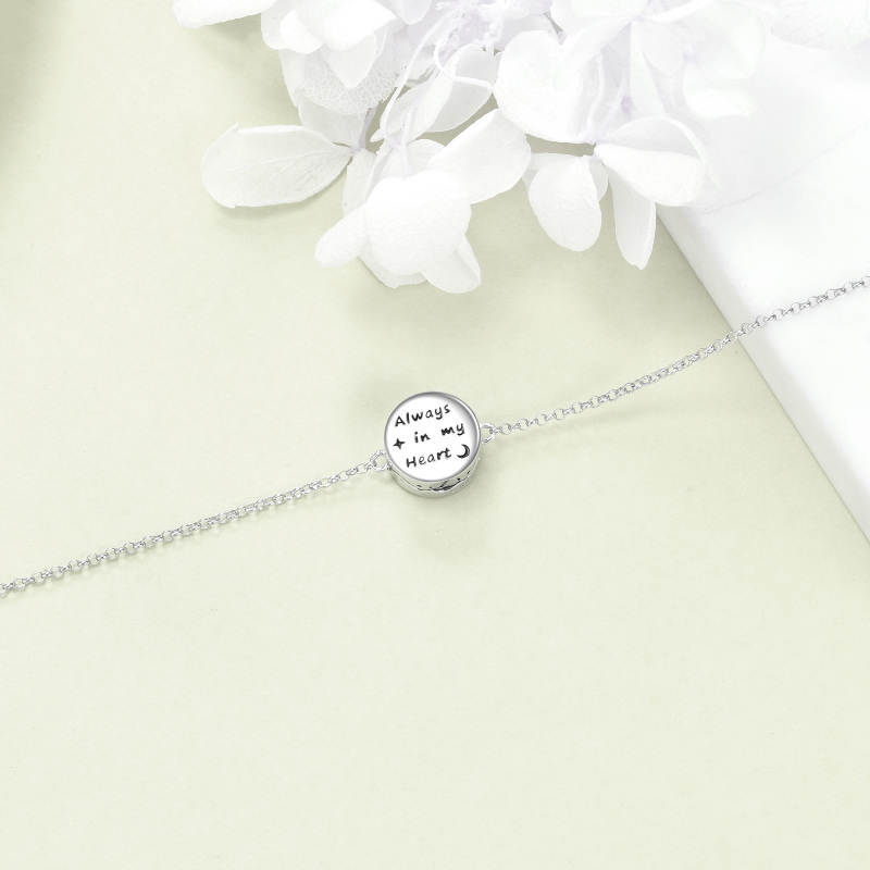 Sterling Silver Abalone Shell Mountain Range Urn Bracelet For Ashes For Women-3