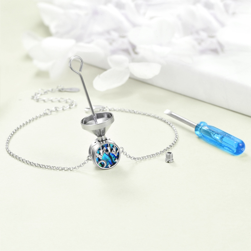 Sterling Silver Abalone Shell Mountain Range Urn Bracelet For Ashes For Women-4