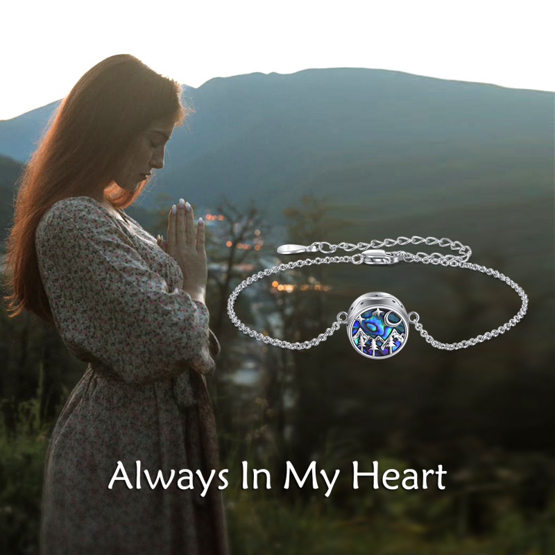 Sterling Silver Abalone Shell Mountain Range Urn Bracelet For Ashes For Women-5