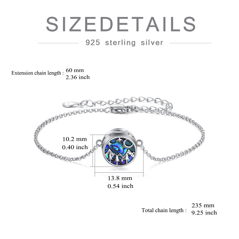 Sterling Silver Abalone Shell Mountain Range Urn Bracelet For Ashes For Women-6