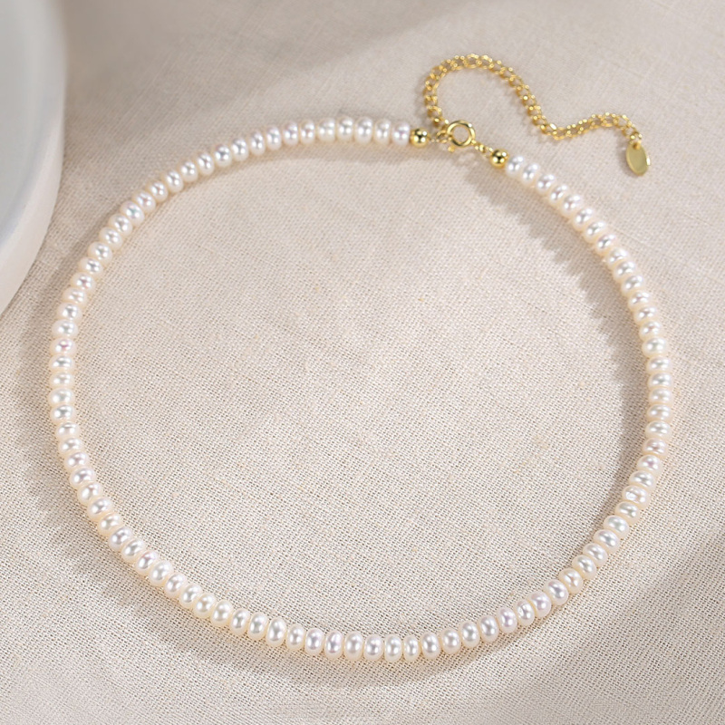 Sterling Silver Pearl Strand Necklace for Women-5