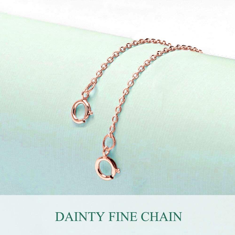 Extensores de collar, cadena de plata de ley, pulsera, tobillera-2