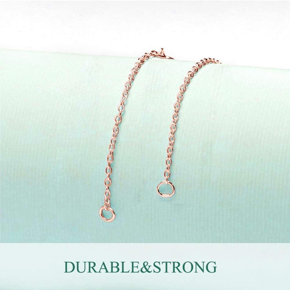 Extensores de collar, cadena de plata de ley, pulsera, tobillera-5