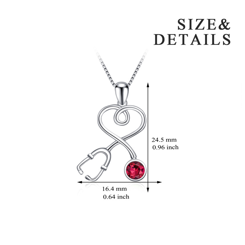 Nurse Doctor Stethoscope Necklace 925 Sterling Silver with Charm Pendant-6