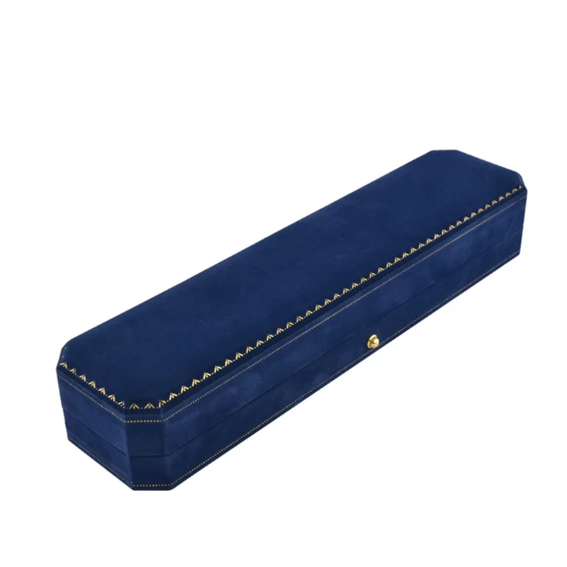 Octagonal Velvet Jewelry Box With Gold Edge And Gold Buckle Ring Box Jewelry Box Long Chain Box-2