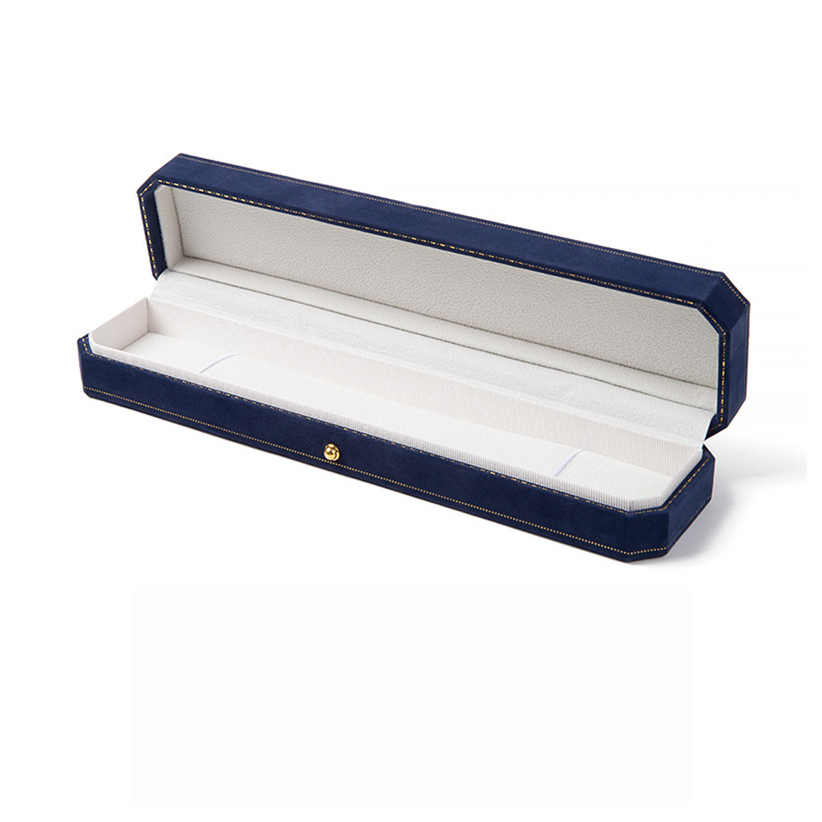 Octagonal Velvet Jewelry Box With Gold Edge And Gold Buckle Ring Box Jewelry Box Long Chain Box-3