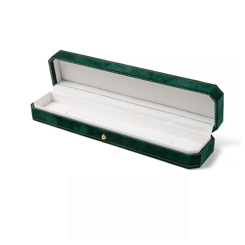 Octagonal Velvet Jewelry Box With Gold Edge And Gold Buckle Ring Box Jewelry Box Long Chain Box-1