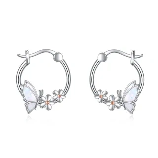 Opal Butterfly Hoops in 925 Sterling Silver Gifts for Women Mom Mother's Day-22