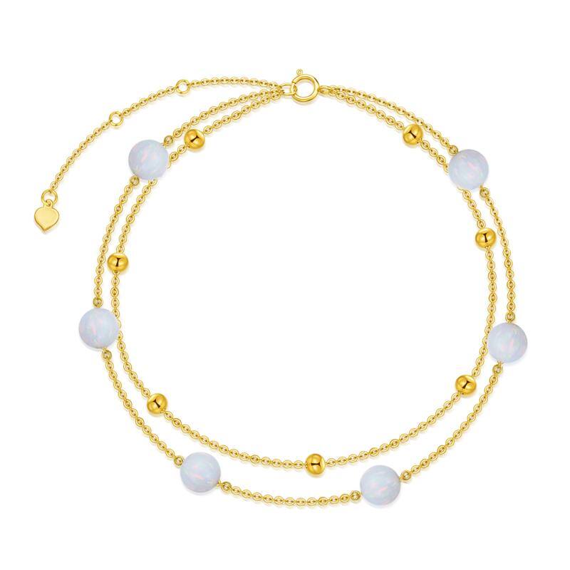 14K Gold Opal Bead … - image
