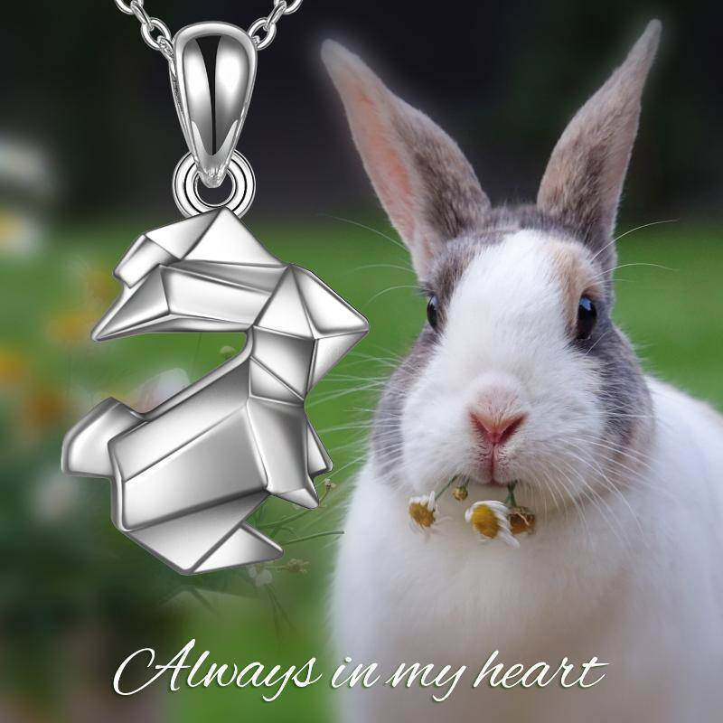 Sterling Silver Rabbit Pendant Necklace for Women Men-6