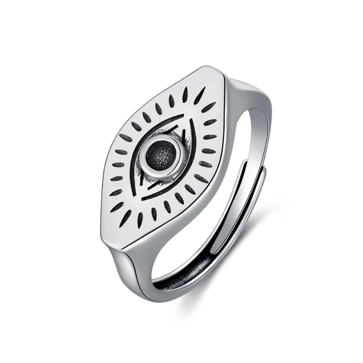 Sterling Silver Devil's Eye Signet Ring-1