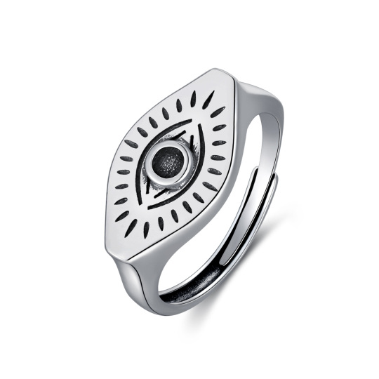 Sterling Silver Devil's Eye Signet Ring