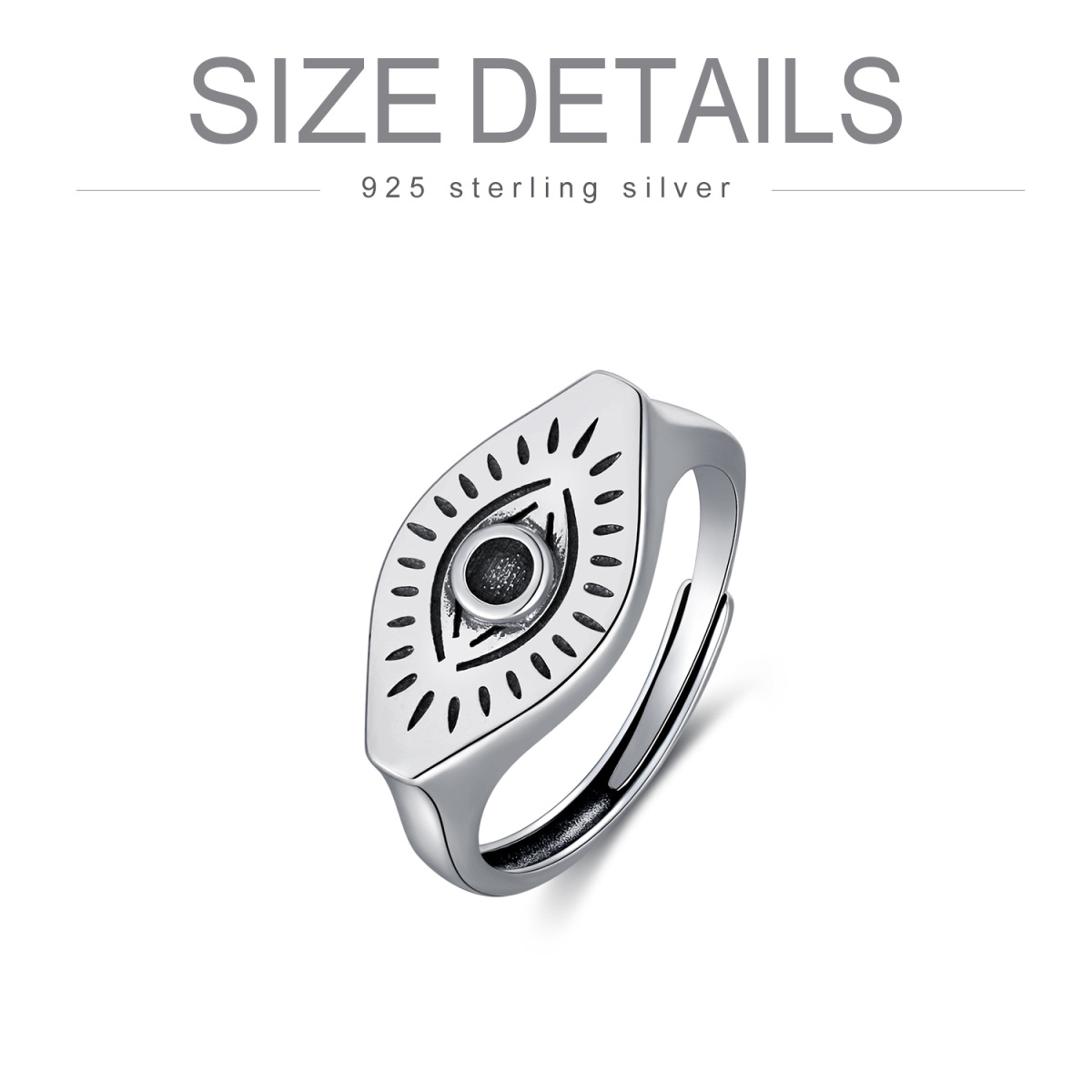 Sterling Silver Devil's Eye Signet Ring-5