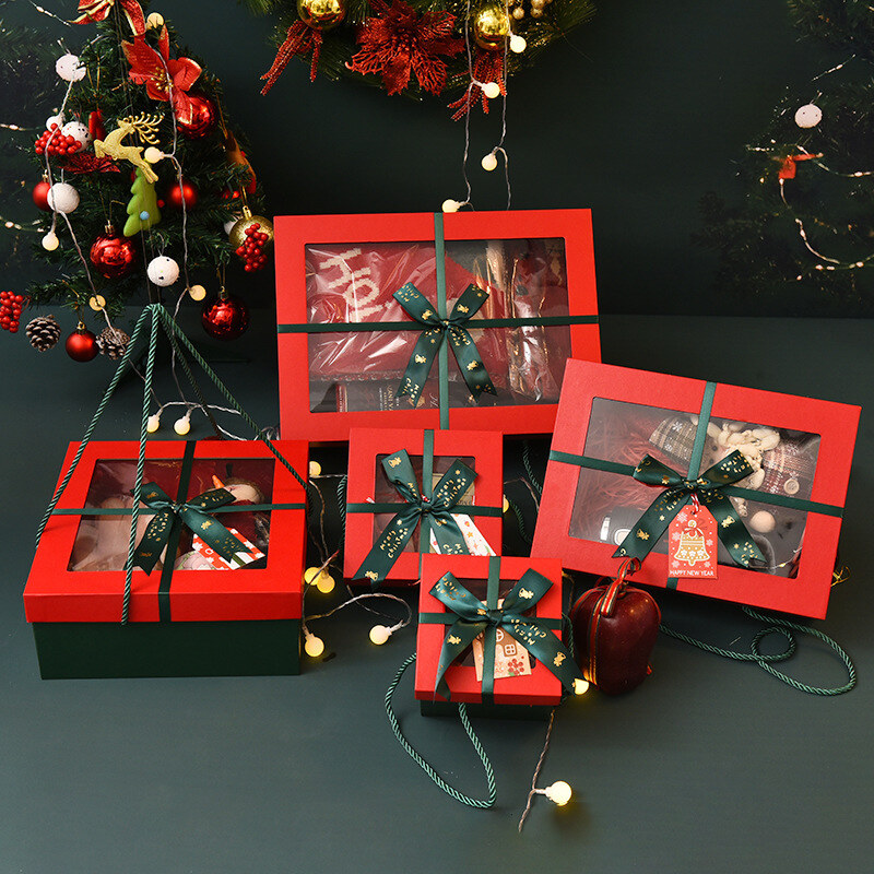 Cajas de regalo navideñas de papel para amigos y familiares-1
