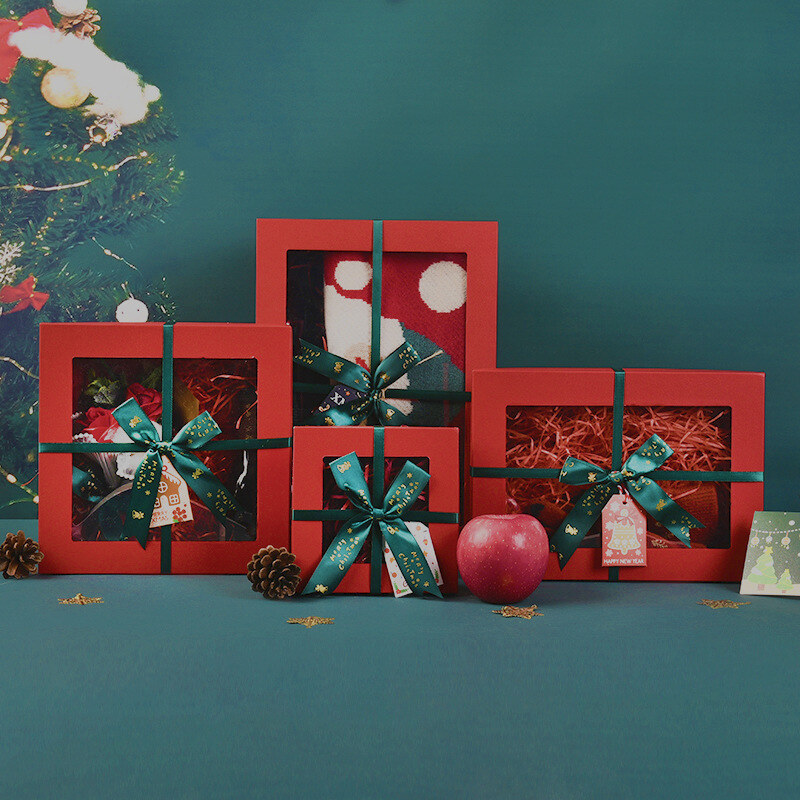 Cajas de regalo navideñas de papel para amigos y familiares-2
