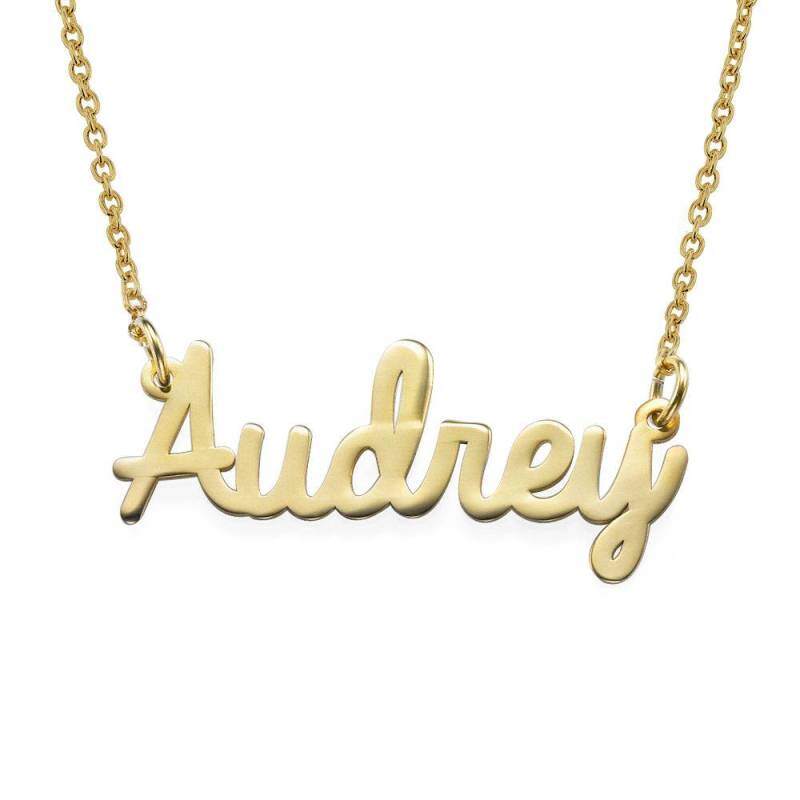 10K Gold Personalized Classic Name Pendant Necklace-1