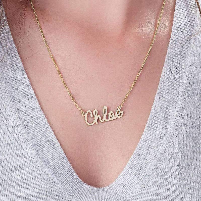 10K Gold Personalized Classic Name Pendant Necklace-3