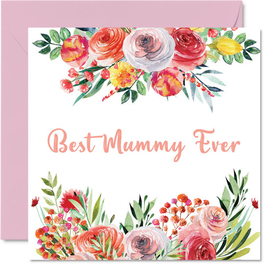 Carte de vœux florale personnalisée « Meilleure maman de tous les temps » Merci pour la fête des mères, anniversaire pour maman