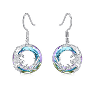 Sterling Silver Crystal Phoenix Drop Earrings-51