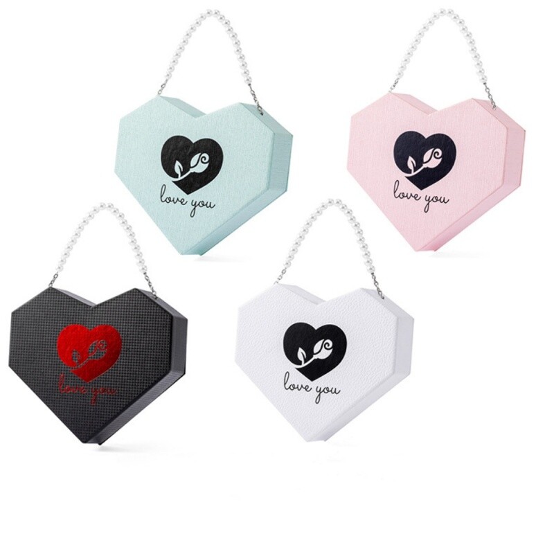 Coffret à bijoux en forme de diamant avec fleur de rose éternelle bleue, idée cadeau pour elle-2