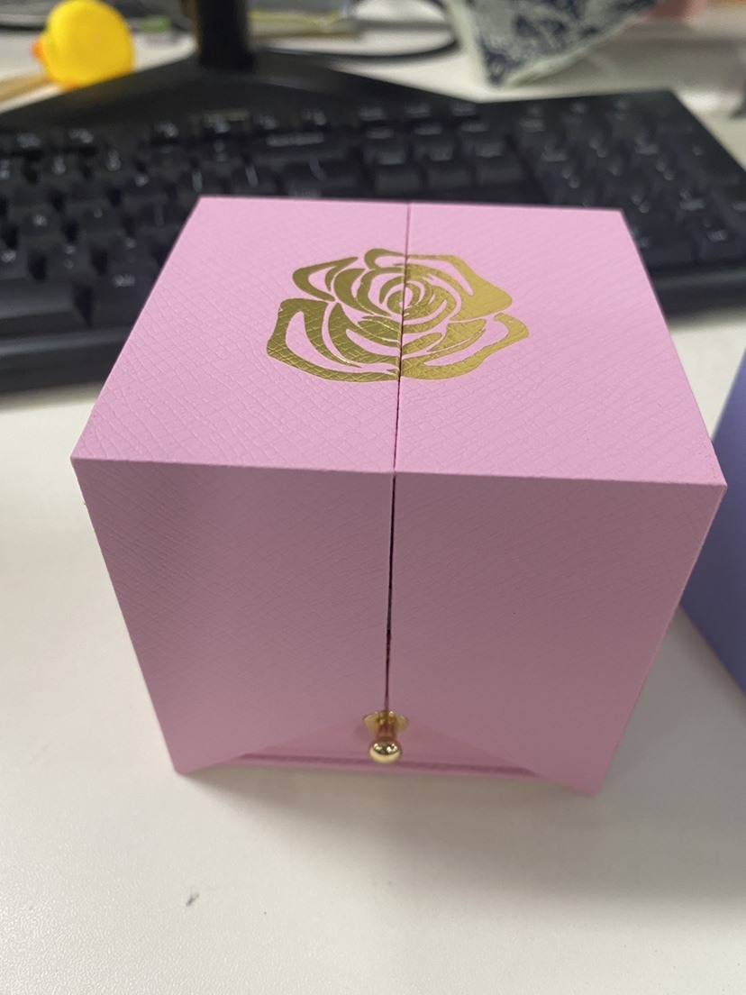 Pink Preserved Rose Jewelry Box for Necklaces Rings Gift for Her-4