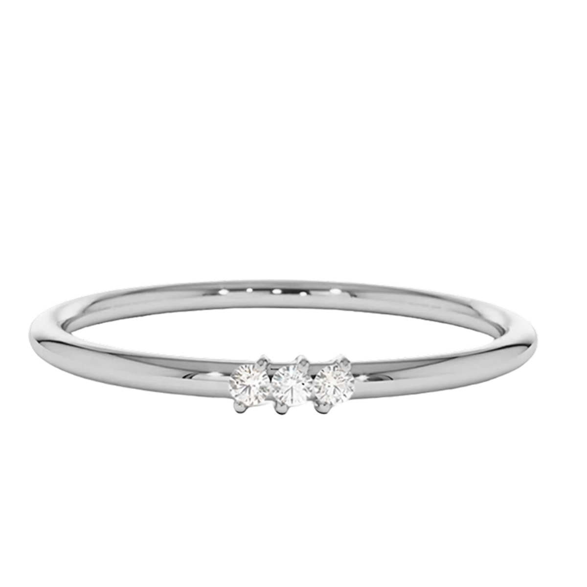10K White Gold 0.05 CT.T.W. Minimalist Diamond Custom Wedding Ring D Color VVS Clarity-1