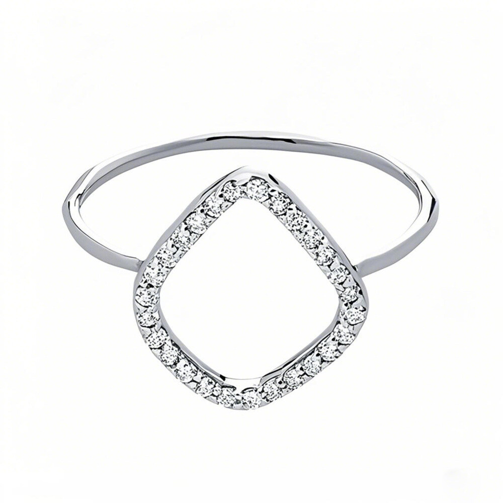 18K White Gold 0.16 CT.T.W. Diamond Kite Wedding Band D Color VVS Clarity-1