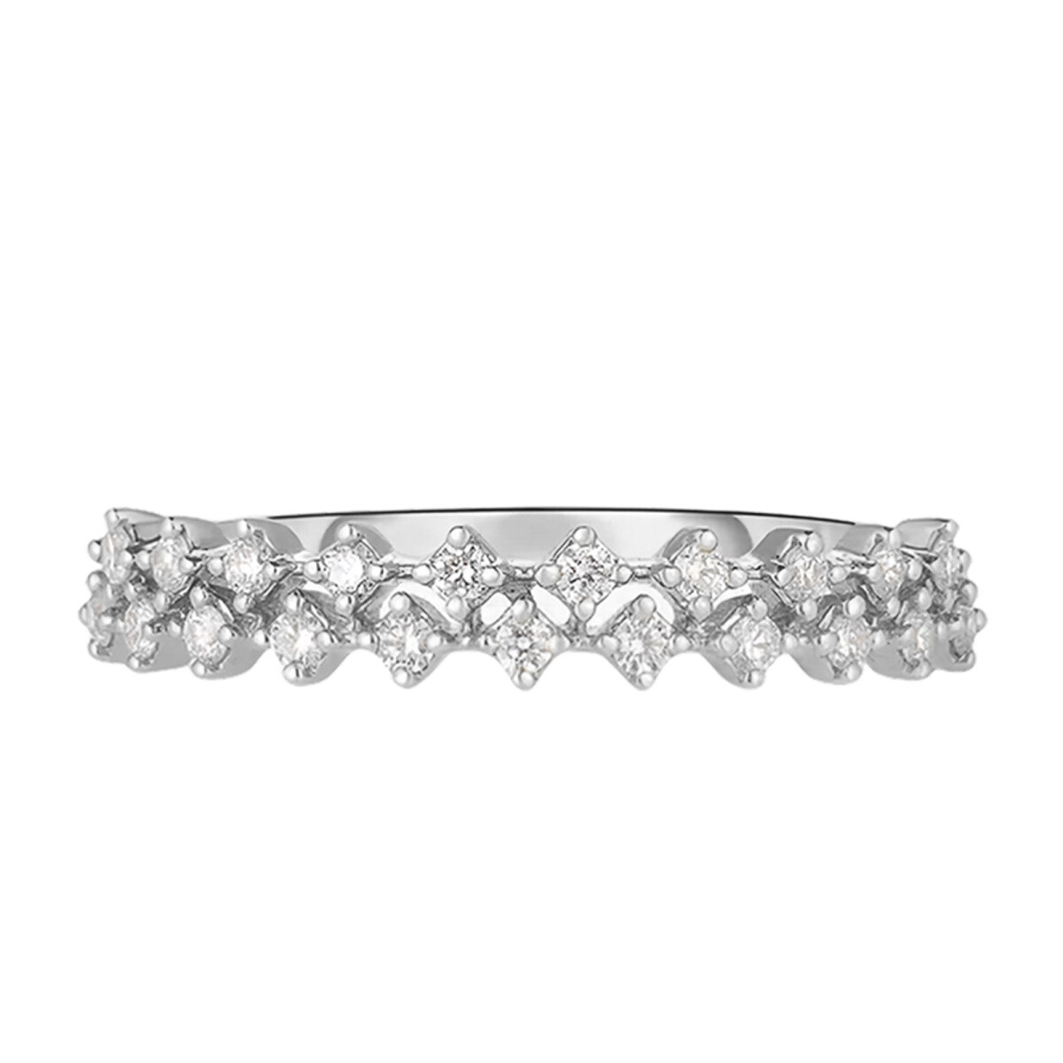 Anillo de oro blanco de 18 quilates con diamantes de 0,2 quilates de peso total.-1