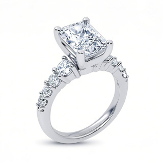 10K White Gold 1.25 to 3.75 CT.T.W. Emerald Lab Created Diamond Custom Engagement Ring IGI Certified-10