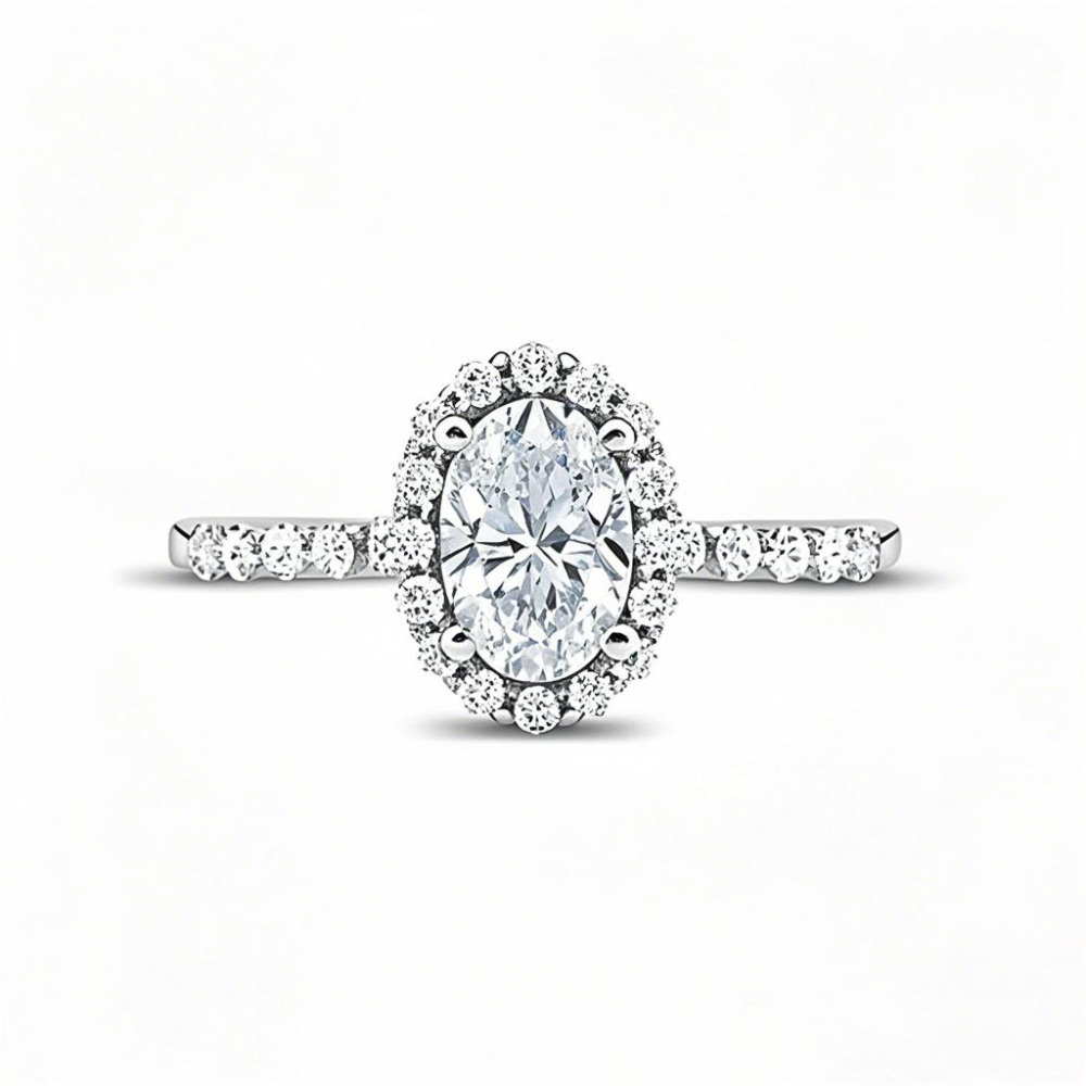 10K White Gold 1.25 to 3.75 CT.T.W. Oval Lab Created Diamond Custom Engagement Ring D Color VVS1-VS1 Clarity 3EX IGI Certified-1